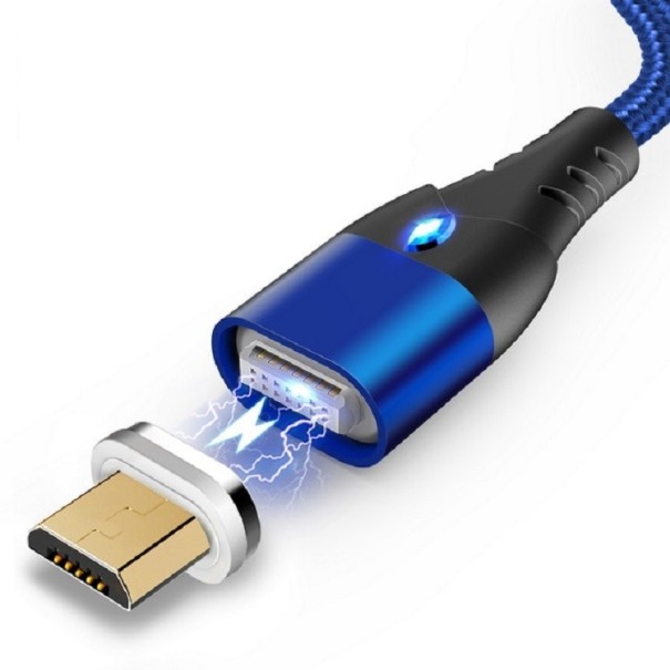 Magnetische USB-kabel QC 3.0 blauw 2 m 3