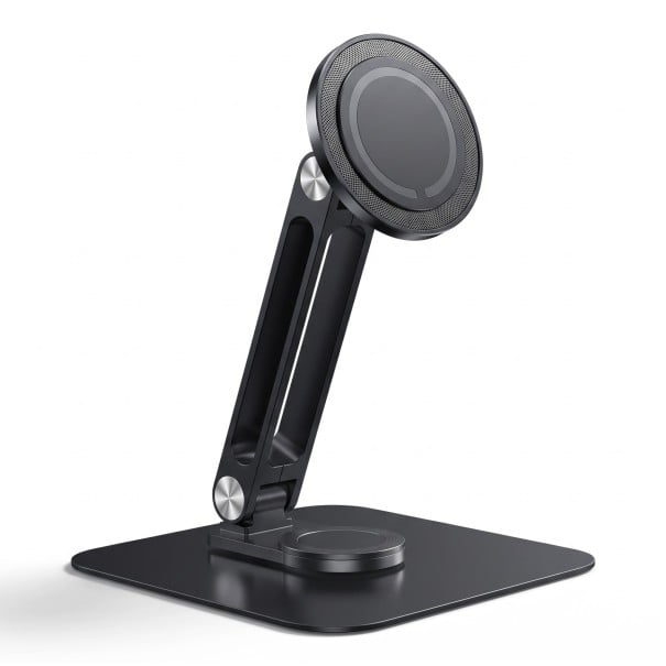 Magnetischer Standfuß für tragbaren Monitor Drehbare Basis 360° Höhen- und Neigungsverstellung Aluminiumlegierung Schwarz Für den Schreibtisch im Büro 1