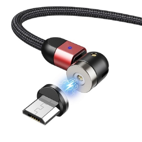 Magnetisches USB-Ladekabel mit Stecker rot 1 m 1