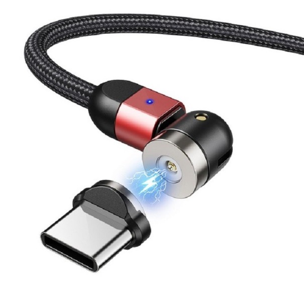 Magnetisches USB-Ladekabel mit Stecker rot 2 m 2