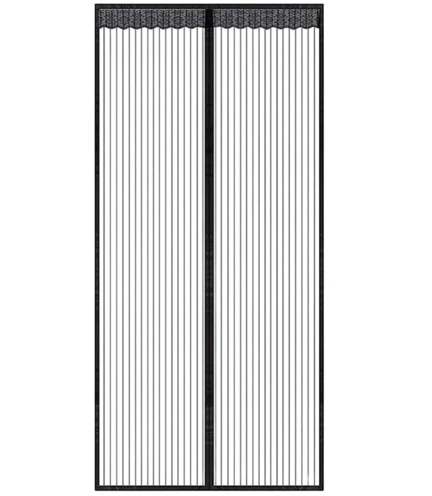 Magnetisk dørnette 210 x 80 cm Insektnet med magnetiske lukninger Myggegardin sort