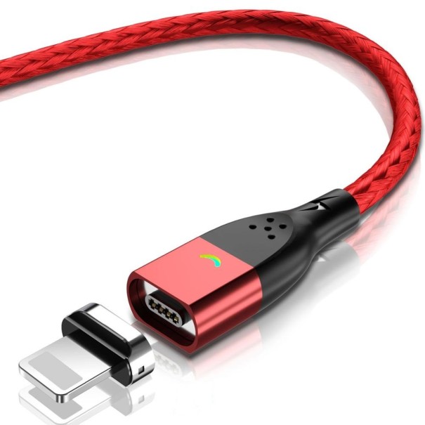 Magnetisk USB-datakabel K453 röd 1 m 3