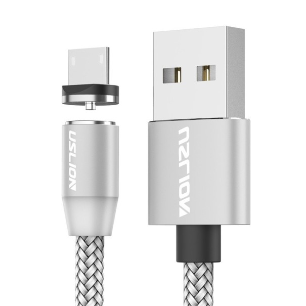 Magnetisk USB-opladerkabel K434 sølv 2 m 1