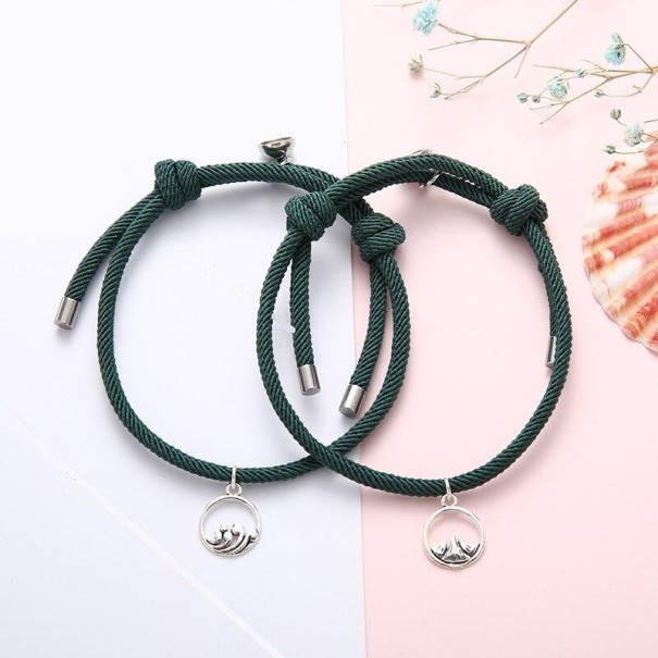Magnetsnörearmband för par 2 st grön
