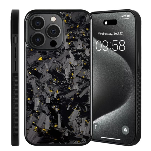 Magnettinen suojakuori iPhone 17 Air Oikea hiilikuitu TPU takakuori magneeteilla Ultrakevyt hiilikuitupinta kultainen