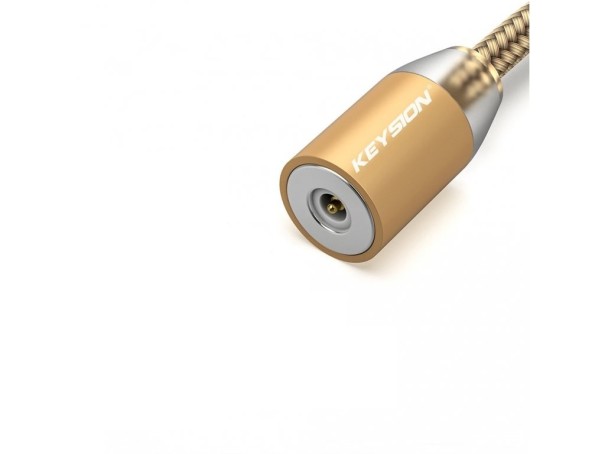 Magnetyczny kabel do ładowania USB K437 złoto 2 m