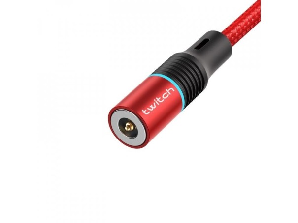 Magnetyczny kabel do ładowania USB K447 czerwony 1 m