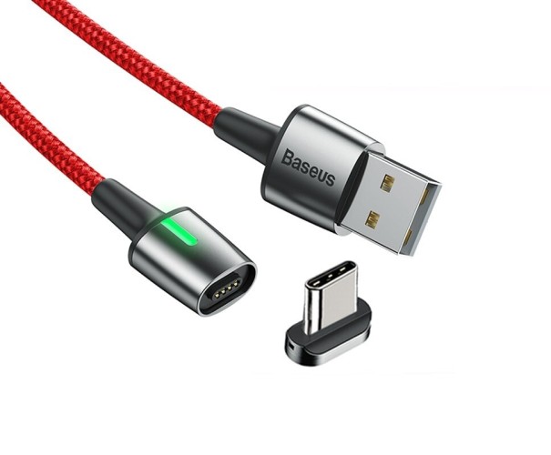 Magnetyczny kabel USB do transmisji danych czerwony 3