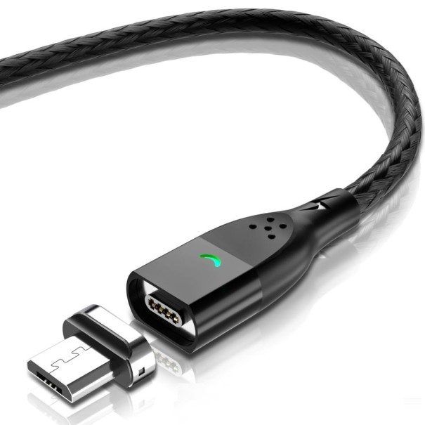 Magnetyczny kabel USB do transmisji danych K453 czarny 1 m 1