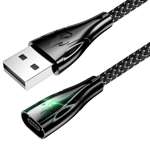 Magnetyczny kabel USB do transmisji danych K501 czarny 1 m