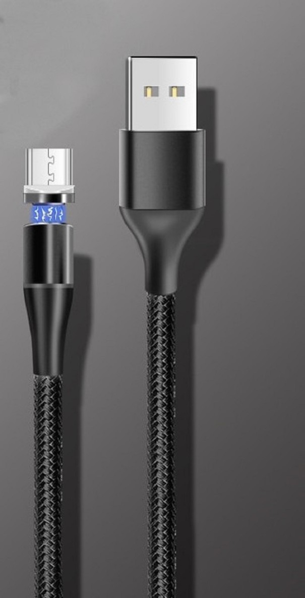 Magnetyczny kabel USB do transmisji danych K504 czarny 1 m 1