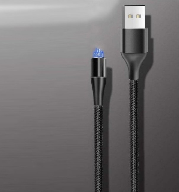 Magnetyczny kabel USB do transmisji danych K505 czarny 1 m