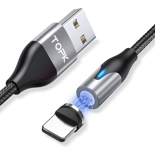 Magnetyczny kabel USB do transmisji danych K509 srebrny 3