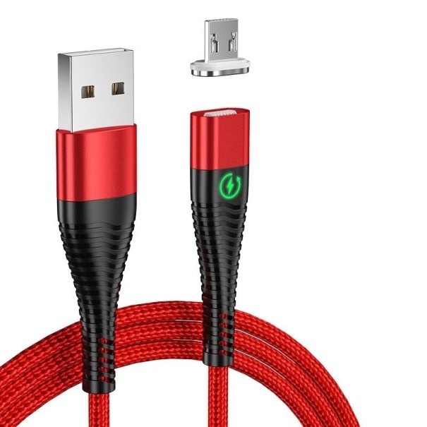 Magnetyczny kabel USB do transmisji danych K556 czerwony 3