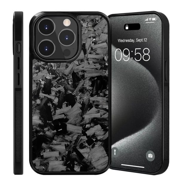 Magnetyczny ochronny pokrowiec dla iPhone 17 Air Prawdziwy kowany węgiel TPU tylny pokrowiec z magnesami Ultracienki pokrowiec karbonowy czarny