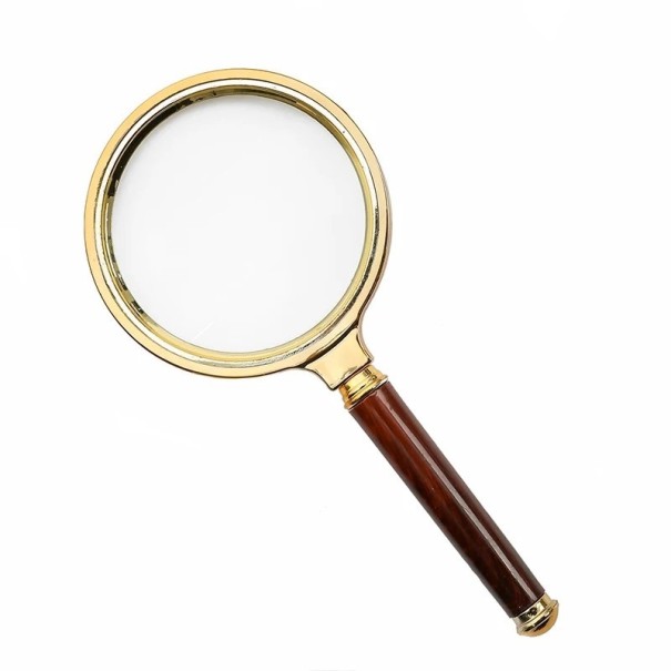 Magnifying Glass with 10x Magnification Diameter 60 mm Metal Frame Gold Colour Handle Accessory for Reading Detailed Work Home and Workshop 1