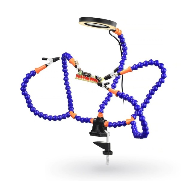 Magnifying Glass with Helping Arms blue