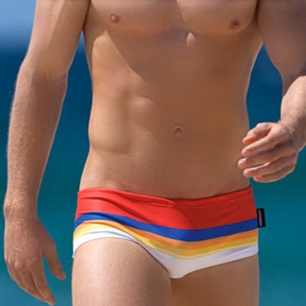 Maillots de bain rayés pour hommes F1004 XS 7