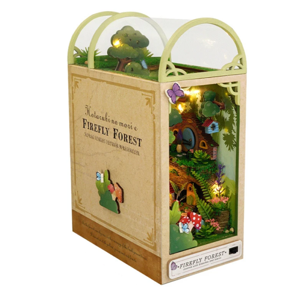 Maison de poupée à monter soi-même, 9,2 x 16,1 x 22,5 cm, kit de construction en bois 3D avec meubles, éclairage LED, modèle miniature assemblé 1