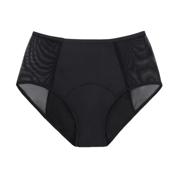 Majtki menstruacyjne z wysokim stanem czarny XL