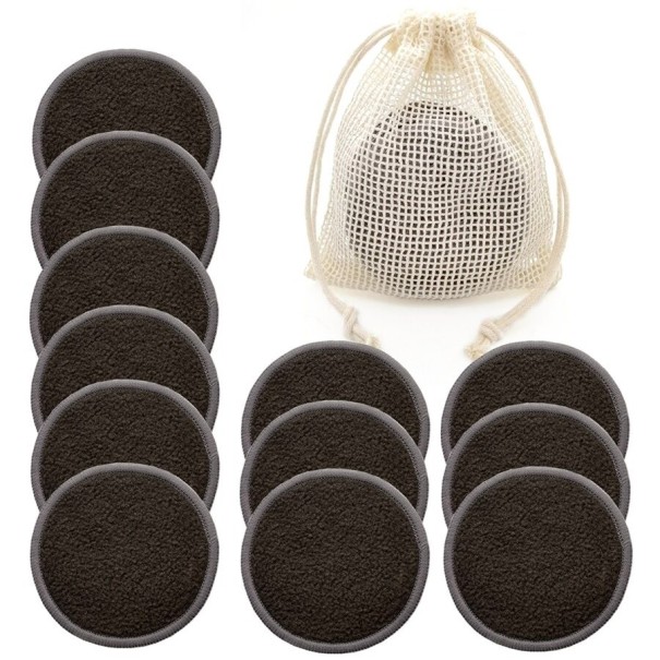 Make-up remover pads 12 stuks zwart