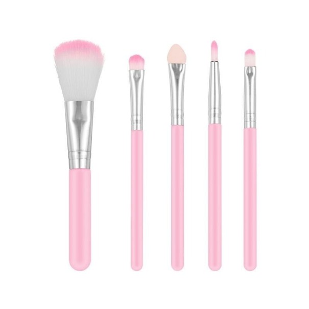 Makeupbørstesæt 5 dele rosa