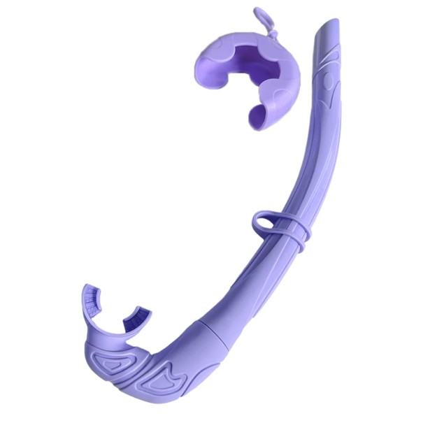 Mäkký silikónový šnorchel 37,5 cm pre dospelých Prenosný skladací šnorchel na potápanie a šnorchlovanie Ergonomická náustok Ľahká konštrukcia fialová