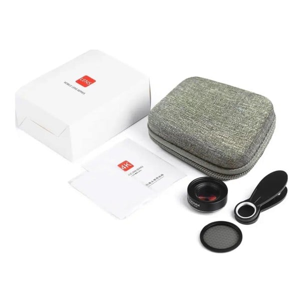 Makroobjektiv für Mobilgeräte mit Arbeitsabstand von 30–120 mm Sternfilter 37 mm Clip und Etui Schwarz Für Fotos von Schmuck und Natur 1