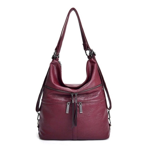 Mala de couro feminina M1242 borgonha