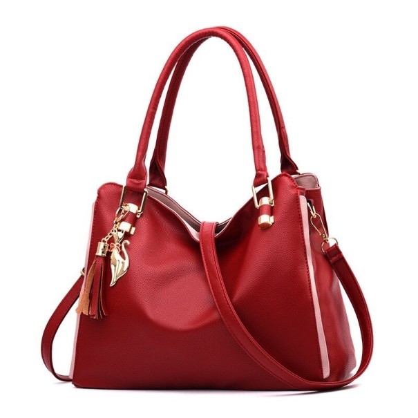 Mala de couro feminina M1518 borgonha