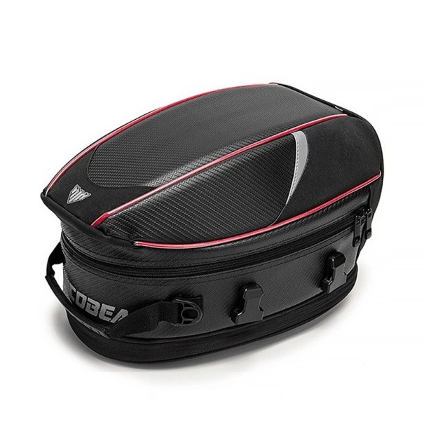 Mala de moto impermeável 37x20x23 cm Mala de assento traseiro para moto Bagagem de viagem de grande capacidade Mala universal vermelho