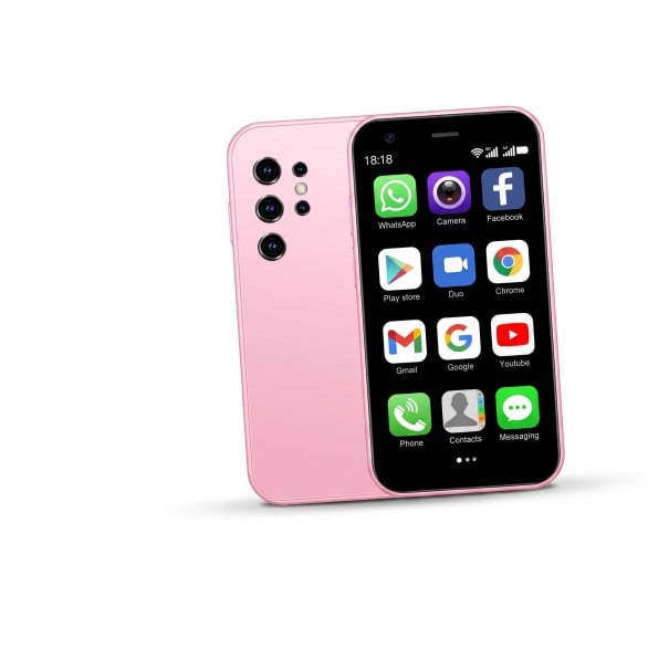 Malý mobilní telefon Mini smartphone Android 8.1 Dotykový displej 3,0 palce 2 GB RAM a 16 GB ROM Wi-Fi Jako druhý telefon na cesty i sport růžová