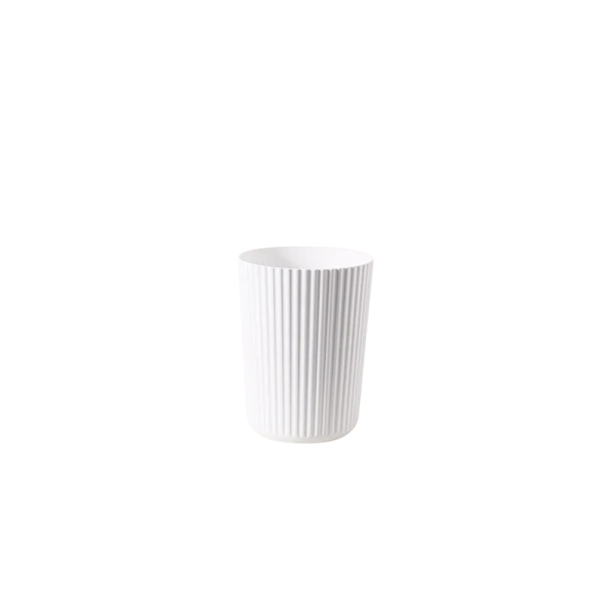 Malý odpadkový koš 14,7 x 14,8 cm kulatý plastový kompaktní do koupelny kanceláře ložnice na stůl i do domácnosti bílá