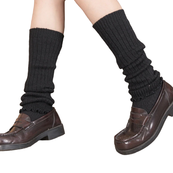 Manchons de jambes avec finition décorative noir
