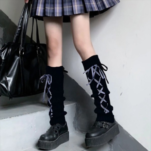 Manchons de jambes avec lacets noir