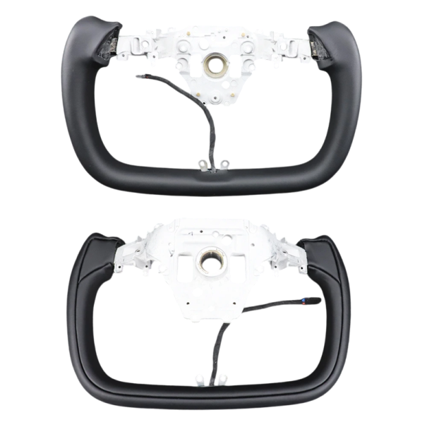Mâner încălzit pentru volan Tesla Model Y Juniper 2x tapițerie din piele Nappa 350 mm și 377 mm cusătură elegantă accesoriu interior negru