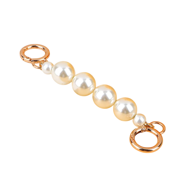 Mâner perlat pentru geantă 16,5 cm Închidere cu carabină Lănțișor decorativ perlat pentru geantă Pendentiv elegant pentru geantă 1