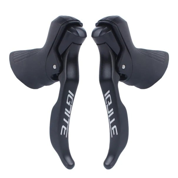 Manettes de vitesses et de freins pour vélo 2x9 vitesses en alliage d'aluminium et plastiques techniques noires pour cyclisme sur route et changement 1