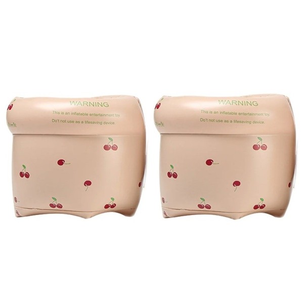 Mangas infláveis para crianças PVC 17 x 18 cm Flutuadores de natação bege com motivo de cerejas Círculo de natação boias para crianças e adultos 1