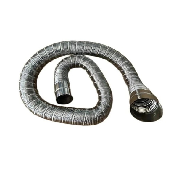 Manguera de desagüe de gas para autocaravanas Flexible con extremos metálicos Longitud 150 cm Diámetro 40 mm Acero inoxidable Para caravana y remolque 1