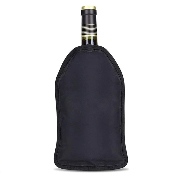 Manicotto refrigerante in gel per vino con manichetta elastica in nylon per bottiglie da 750 ml nera per un rapido raffreddamento delle bottiglie in frigorifero e per feste 1
