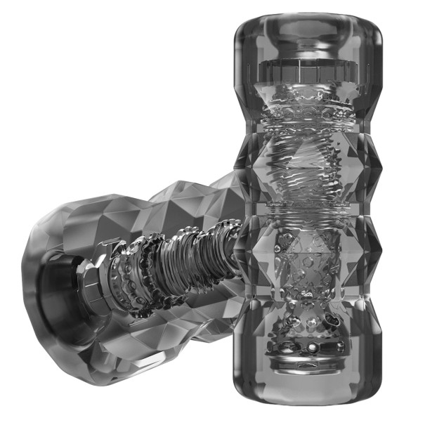 Männer-Masturbator mit ergonomischer Form und realistischem Innenleben, wasserdicht 14x5,5 cm, diskrete Verpackung schwarz