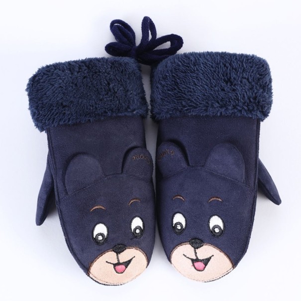 Manoplas de invierno para niños F1 azul oscuro