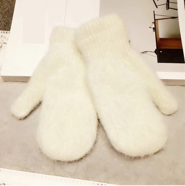 Manoplas peludas para mujer J3011 blanco