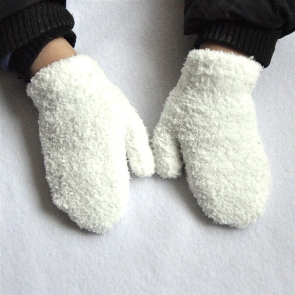 Manoplas peludas para niños blanco
