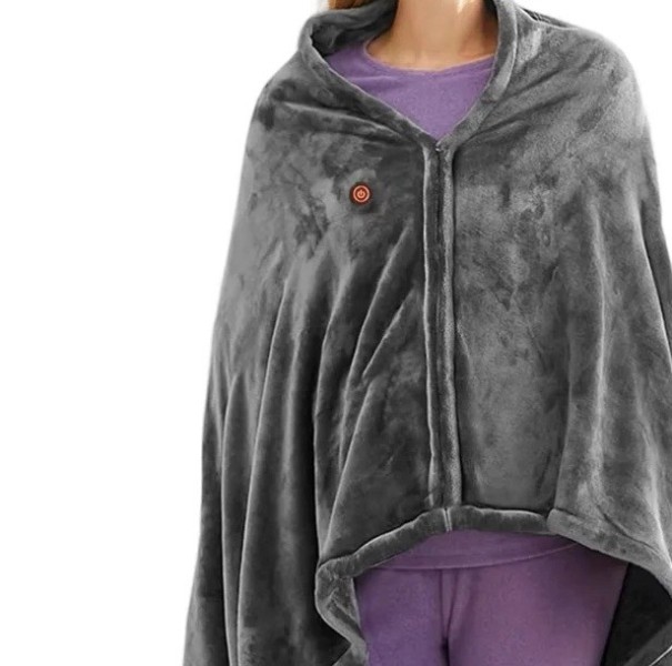 Manta calefactable con cremallera USB de calentamiento multizona Material suave y delicado Manta portátil calefactora para hombros y espalda Beige o gris gris