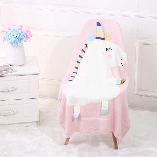 Manta de bebé con unicornio rosa
