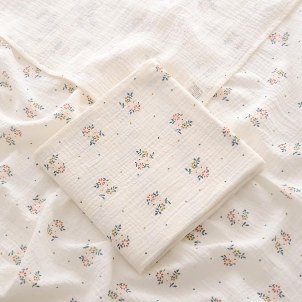 Manta de muselina de algodón para bebés, 100 x 100 cm, toalla para bebé, con estampado de flores de colores, para recién nacidos, para el baño 1