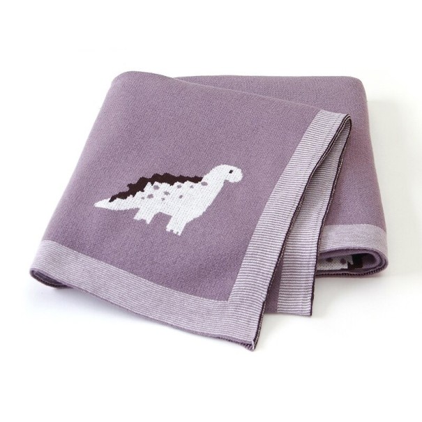 Manta infantil com dinossauro roxo