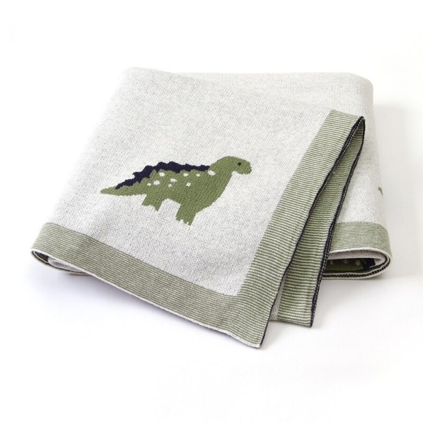 Manta infantil con dinosaurio gris claro